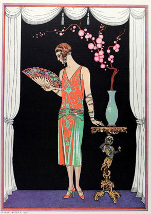 ジョルジュ・バルビエ 「素晴らしい人：ウォルトのイブニング・ドレス」 『ガゼット・デュ・ボン・トン』より 1924-25年 東京都庭園美術館蔵